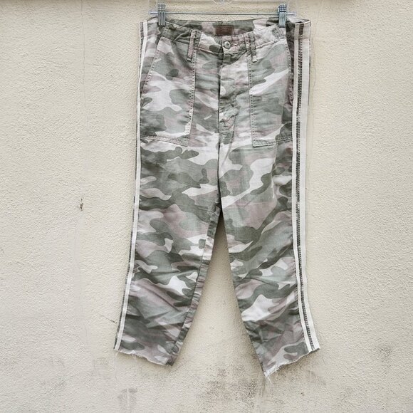MOTHER The Shaker Chop Crop Fray Desert Camo - Picture 2 of 8